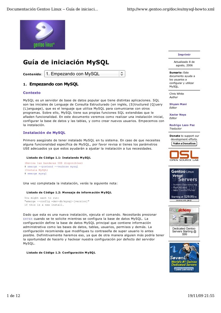 Imágen de pdf Guia de iniciacion MySQL
